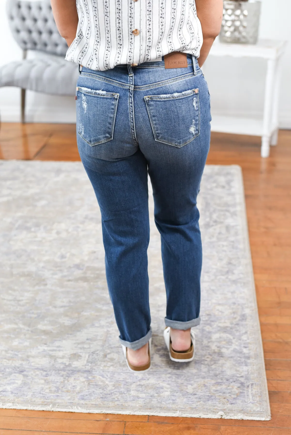 Colette Mid Rise Boyfriend Judy Blue Jeans