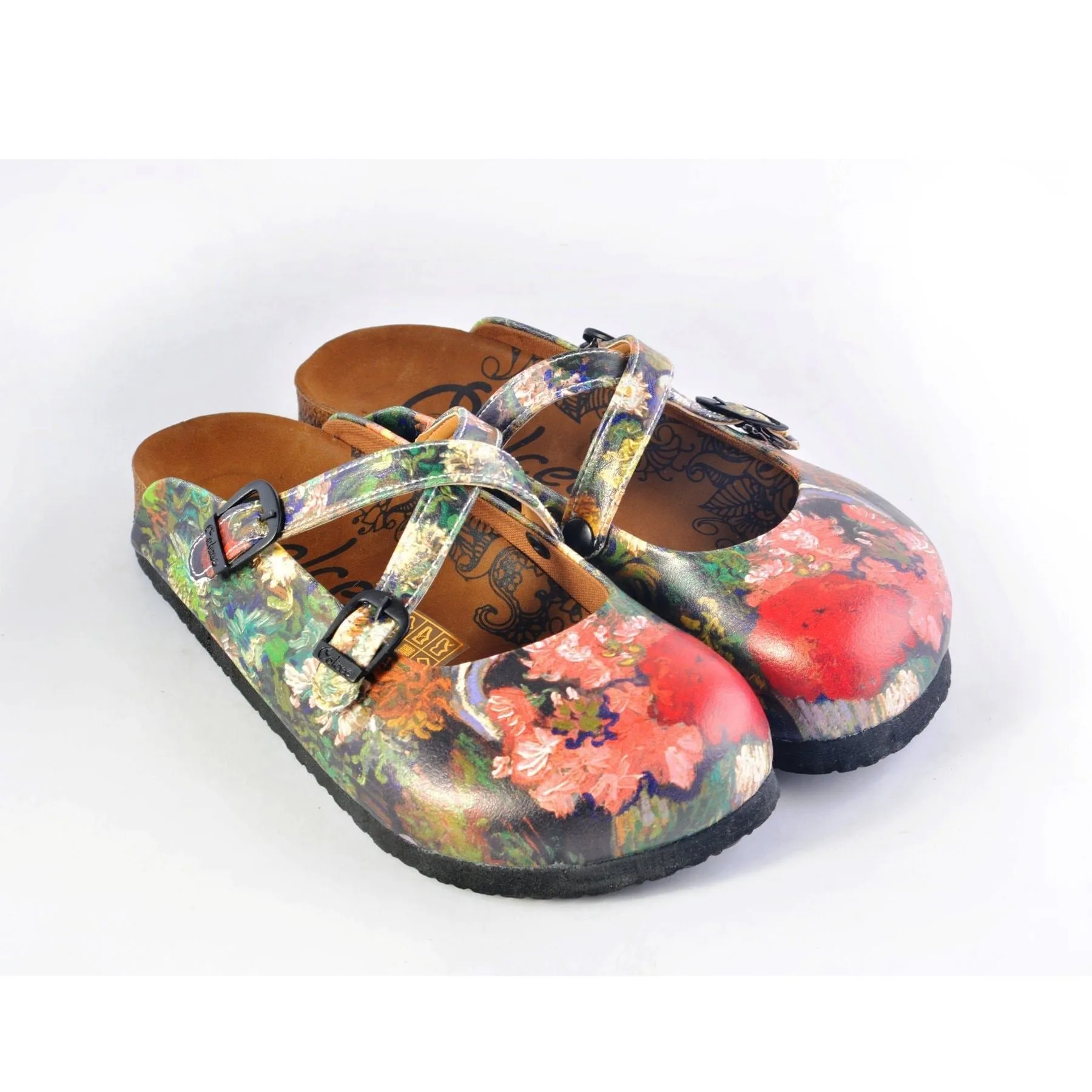 Colorful Rose Garden Patterned Clogs - WCAL159