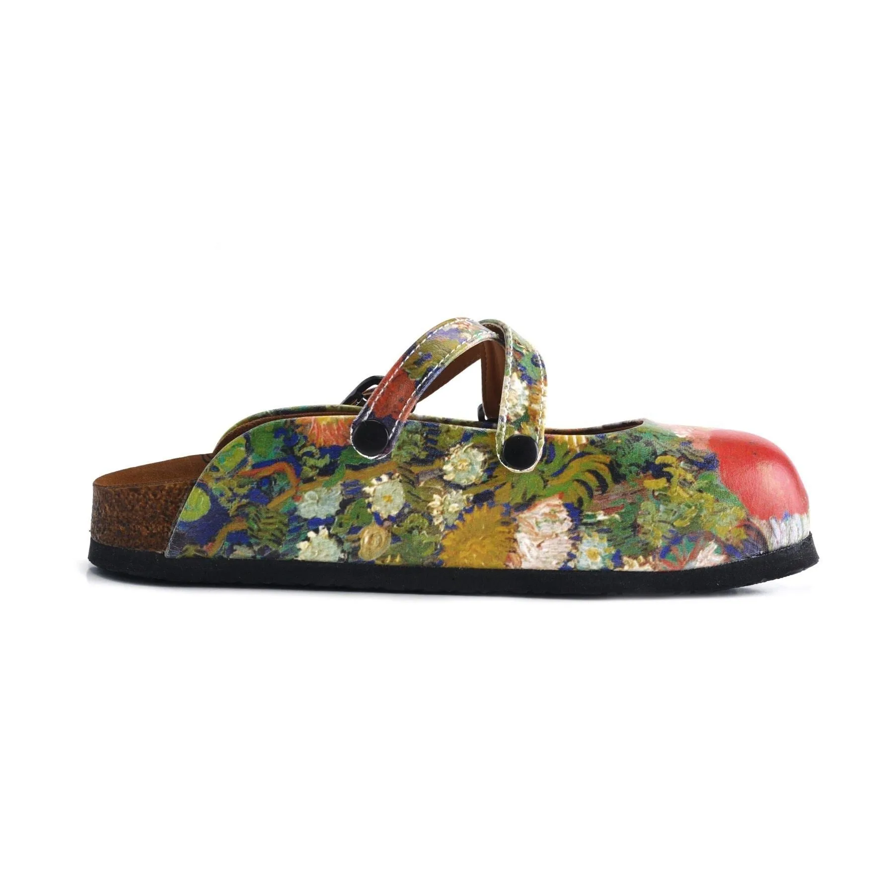 Colorful Rose Garden Patterned Clogs - WCAL159