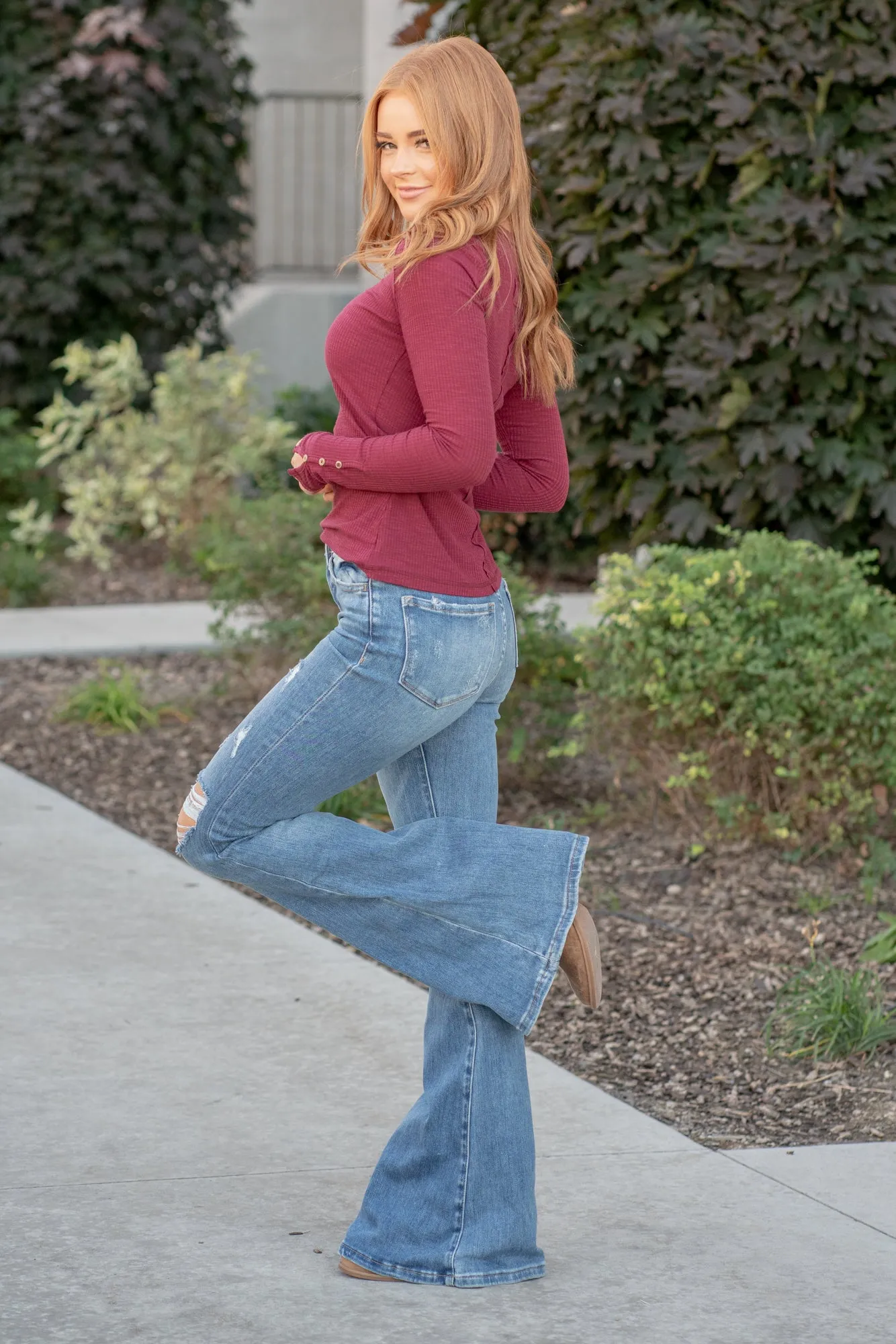 Conscious Distressed High Rise Flare