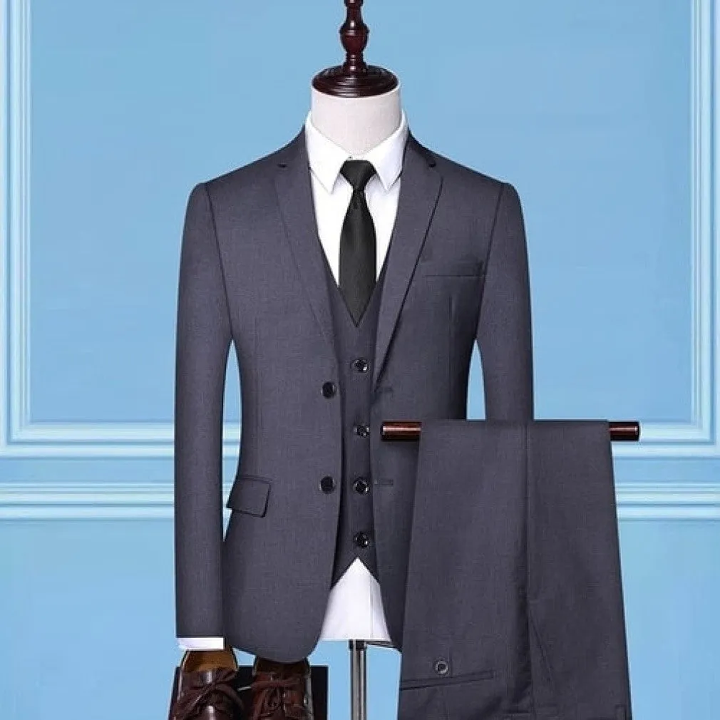 ContiNent 33 Formal Business Wedding 3 Pieces Suit Set / Male Blazers Jacket Pants Vest Trousers Dress Waistcoat