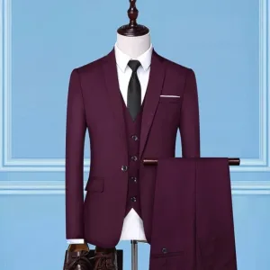 ContiNent 33 Formal Business Wedding 3 Pieces Suit Set / Male Blazers Jacket Pants Vest Trousers Dress Waistcoat