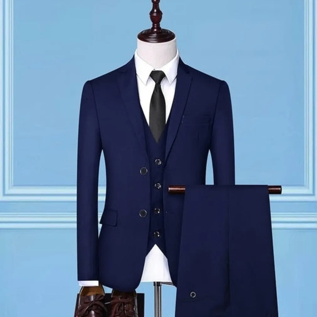 ContiNent 33 Formal Business Wedding 3 Pieces Suit Set / Male Blazers Jacket Pants Vest Trousers Dress Waistcoat