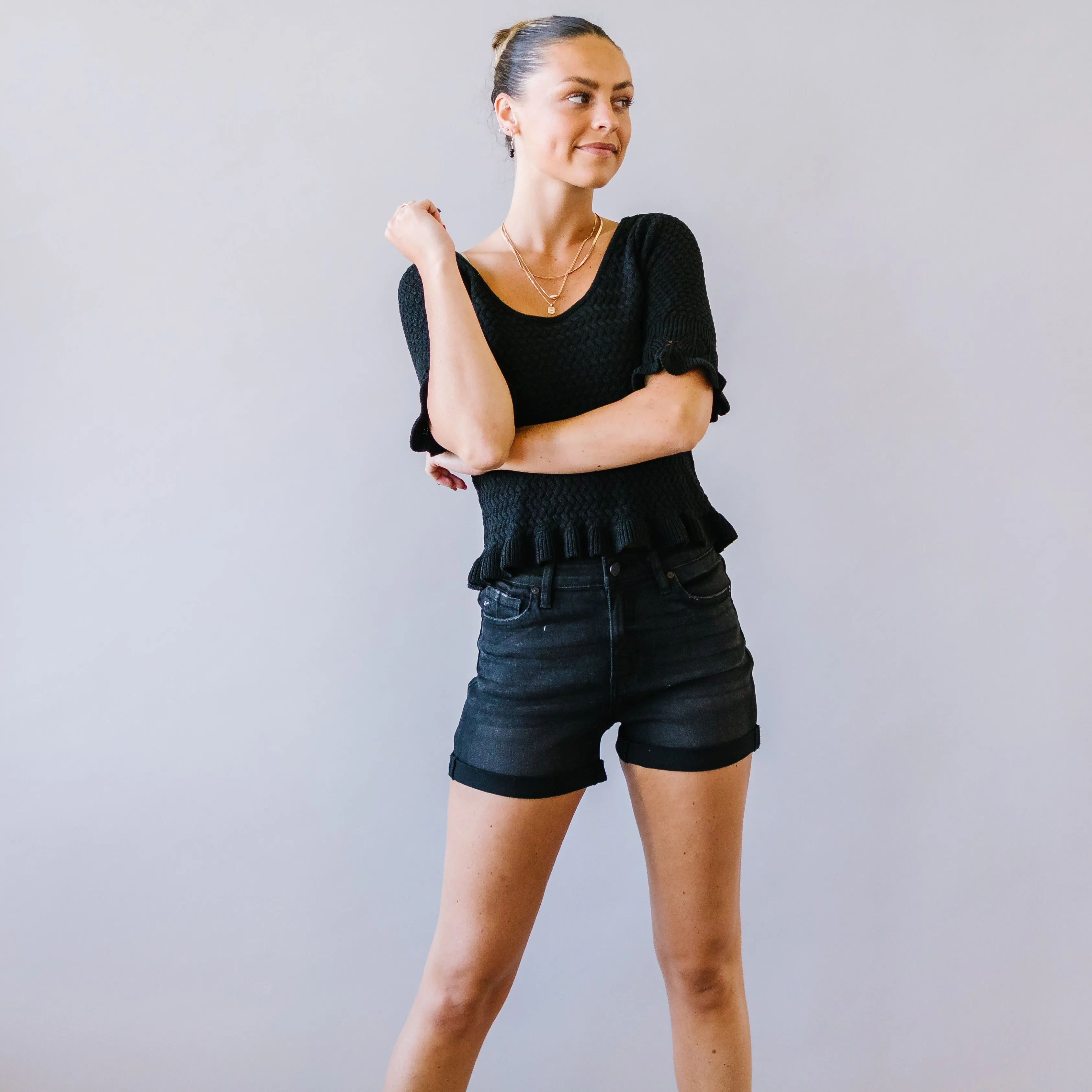 Coronado Distressed Cuffed High Rise Shorts