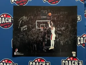 Damian Lillard Autographed 16x20 Custom Spotlight Game Winner Photo w/ Dame Time Inscription (Beckett)