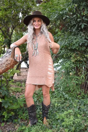 Demi Distressed sweater dress