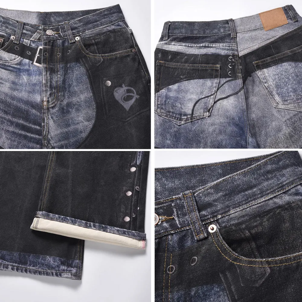 DF | Distressed Coated Digital Printed Jeans