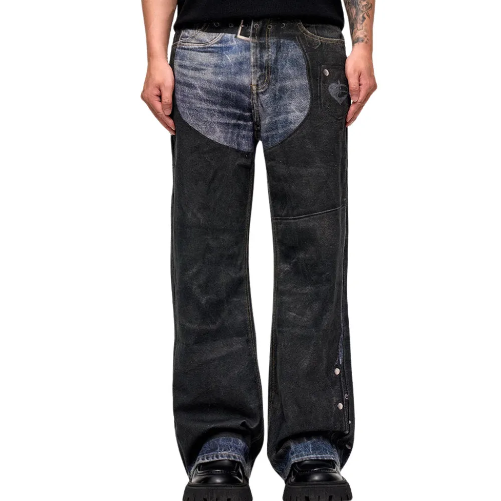 DF | Distressed Coated Digital Printed Jeans