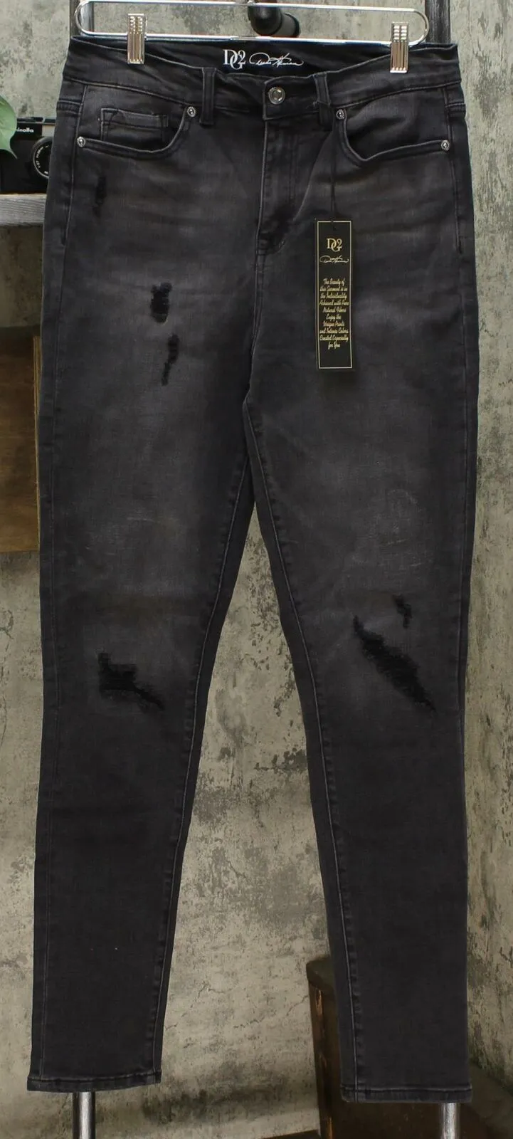 DG2 by Diane Gilman Women's Tall Virtual Stretch Destructed Skinny Jeans