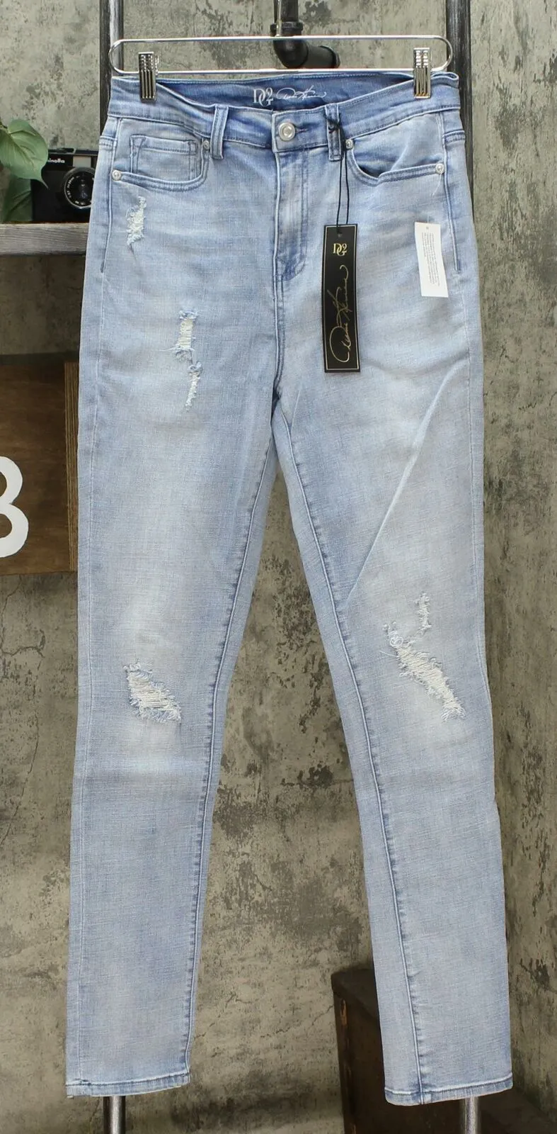 DG2 by Diane Gilman Women's Tall Virtual Stretch Destructed Skinny Jeans