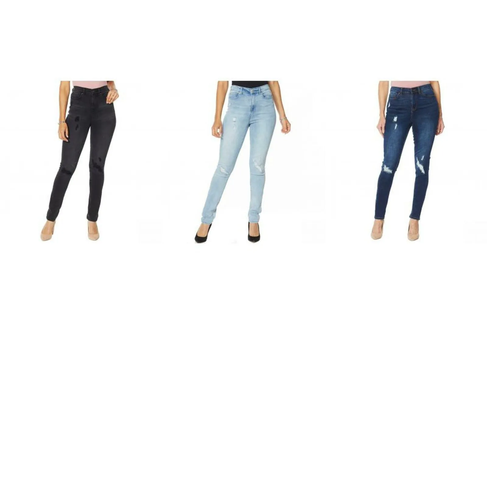 DG2 by Diane Gilman Women's Tall Virtual Stretch Destructed Skinny Jeans