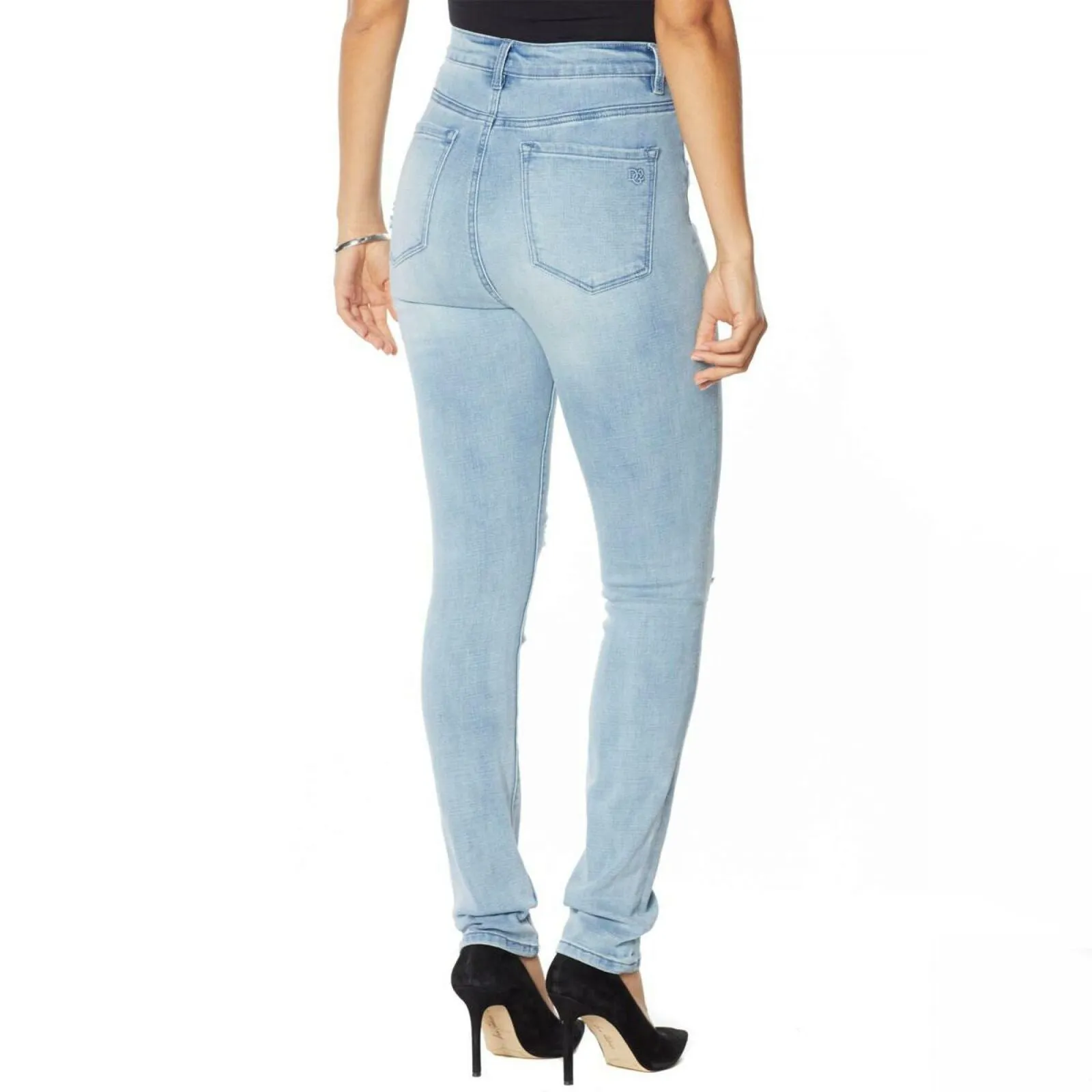 DG2 by Diane Gilman Women's Tall Virtual Stretch Destructed Skinny Jeans