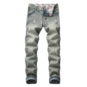 Distressed Faded Blue Jeans