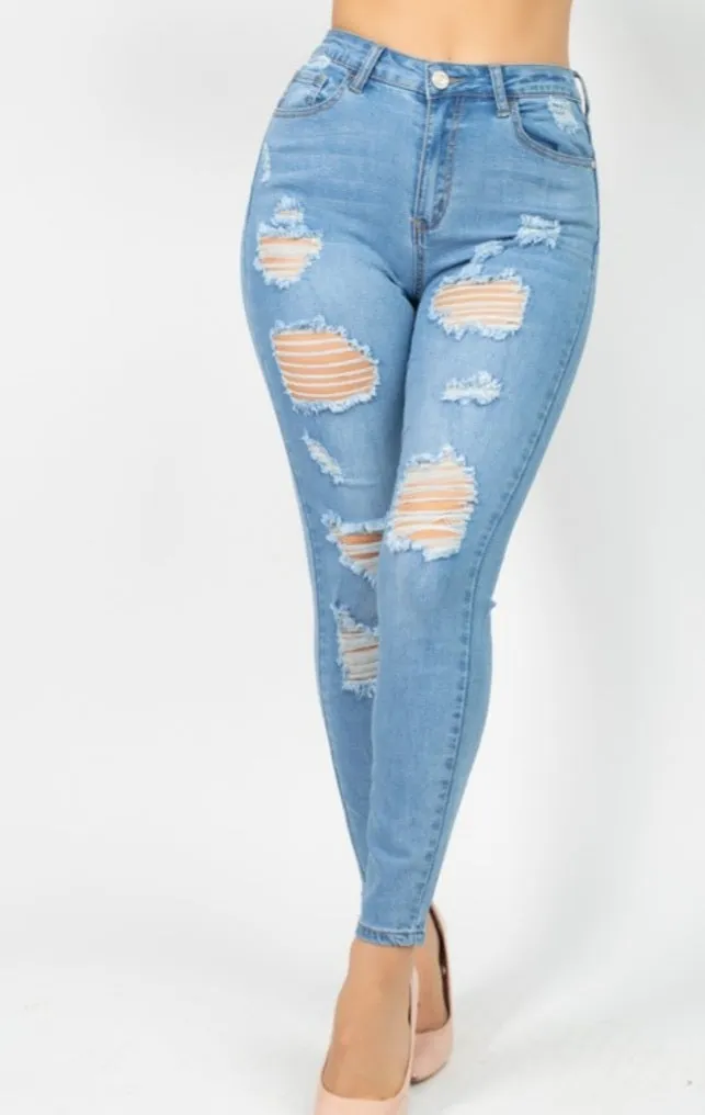 DISTRESSED SKINNY JEANS