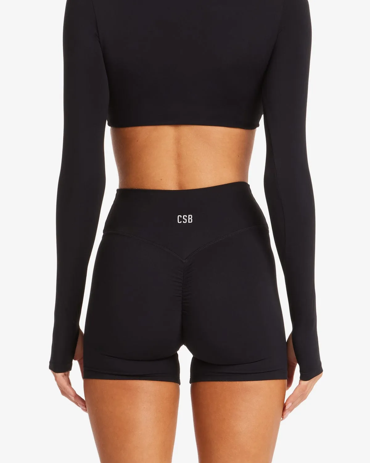 Fade Scrunch Shorts 5" | Black