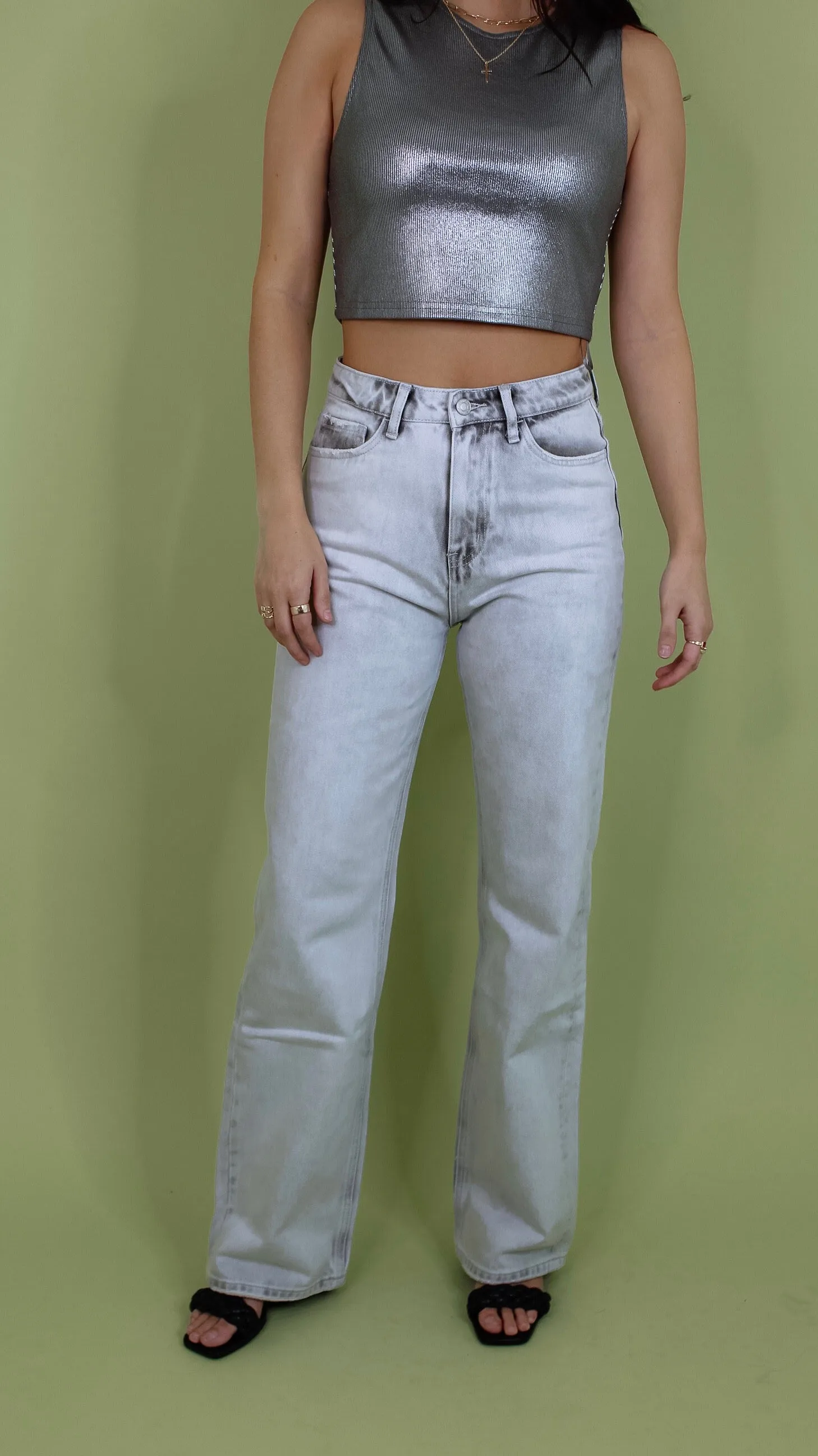 Faded Memory Grey 90's Flare Denim