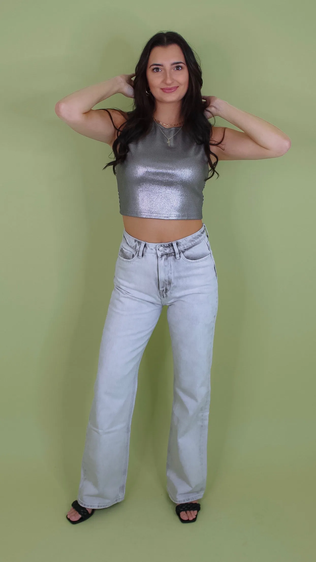 Faded Memory Grey 90's Flare Denim