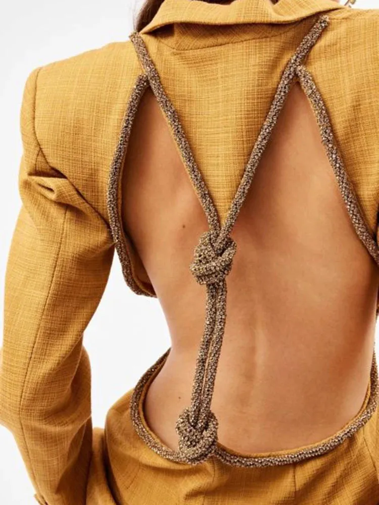 Fashion Back Hollow Out  Blazer
