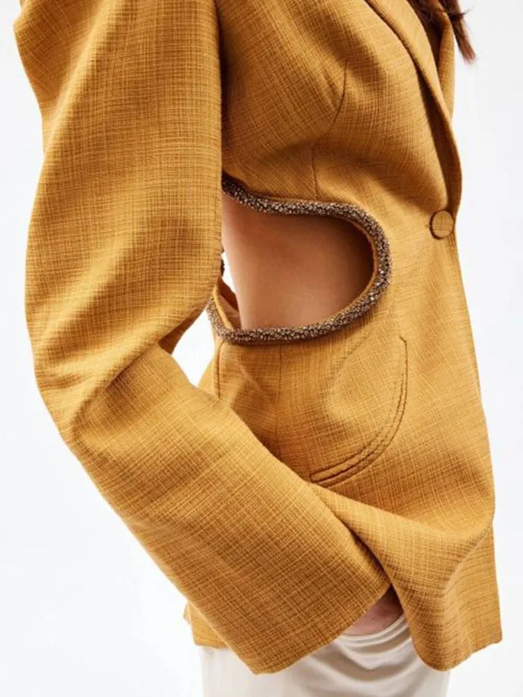Fashion Back Hollow Out  Blazer