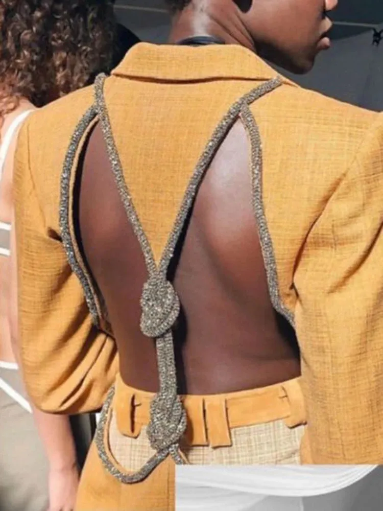 Fashion Back Hollow Out  Blazer