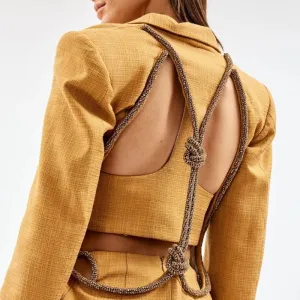 Fashion Back Hollow Out  Blazer
