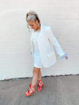 Feather Sleeves Boyfriend Blazer