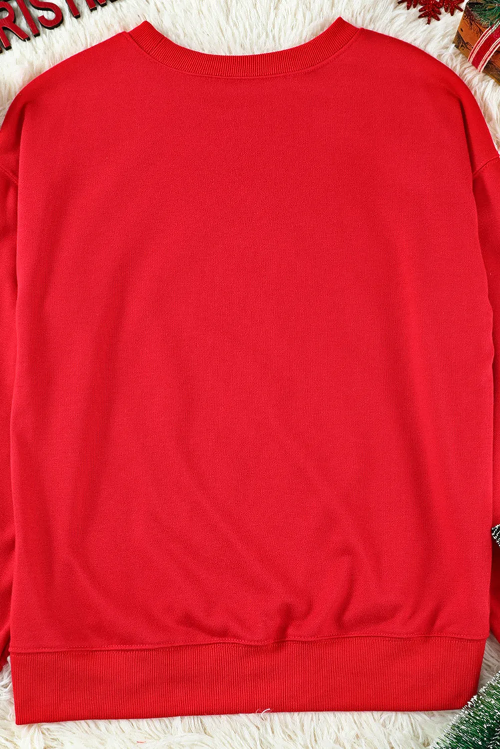 Fiery Red Letters Print Long Sleeve Pullover Sweatshirt