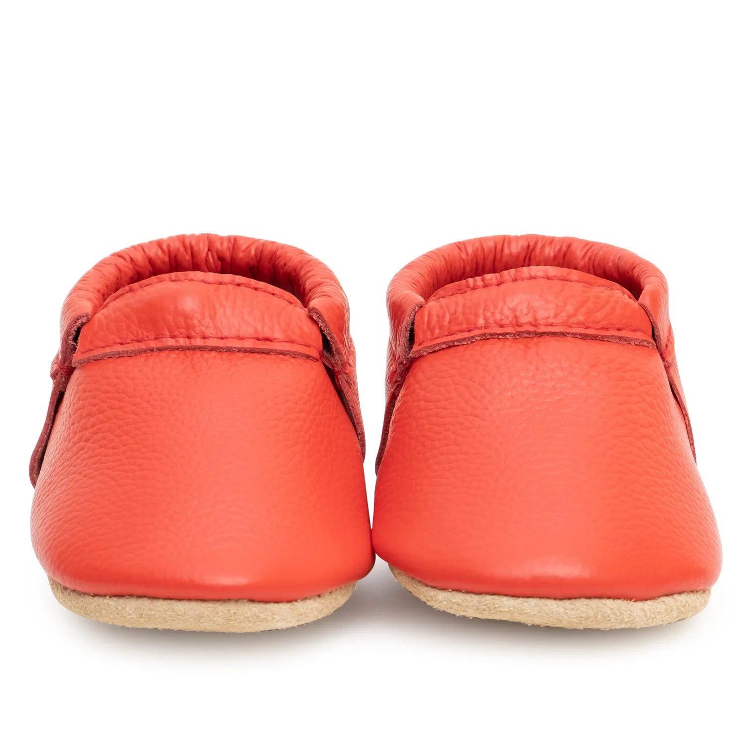 Fire Engine Fringeless Moccasins