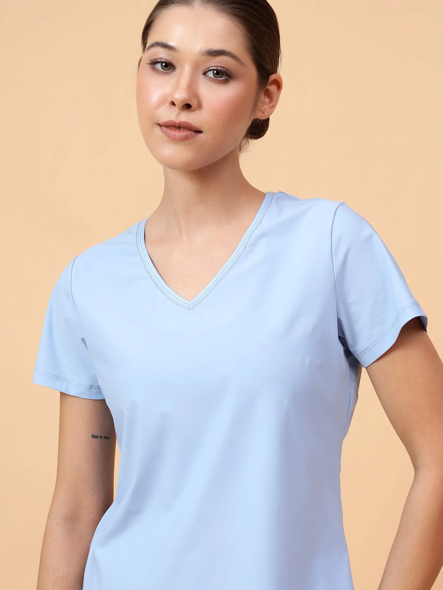fitkin women v neck quick dry training sport t-shirt