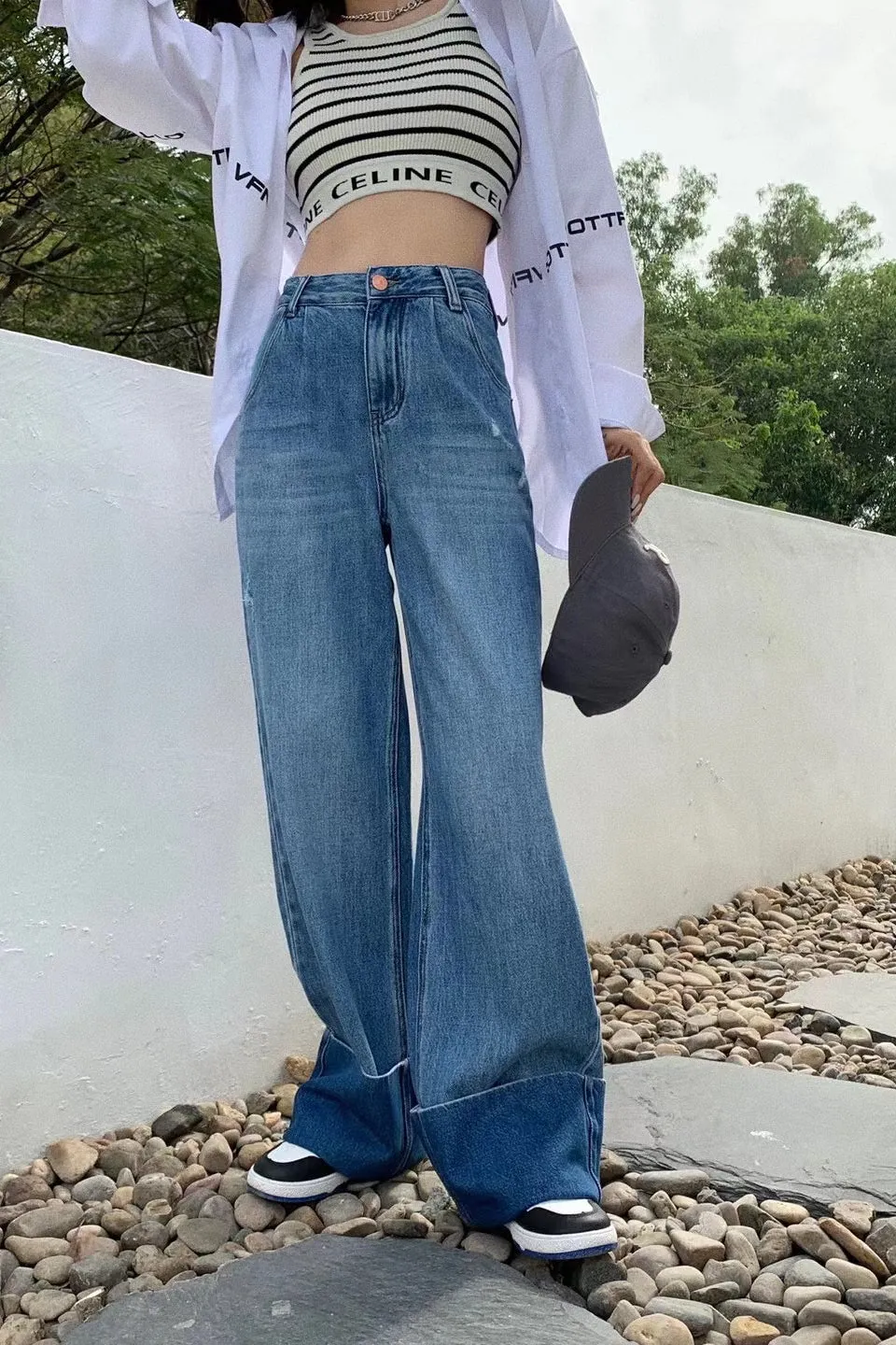 Flipped Wide Leg Jeans