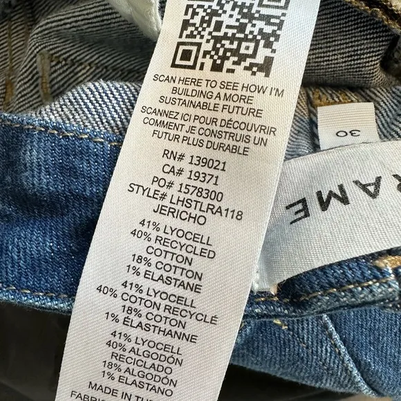FRAME Le Super High Straight Jeans in Jericho, size 30