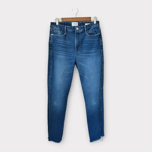 FRAME Le Super High Straight Jeans in Jericho, size 30