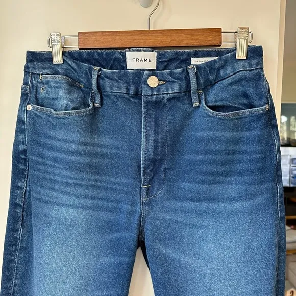 FRAME Le Super High Straight Jeans in Jericho, size 30