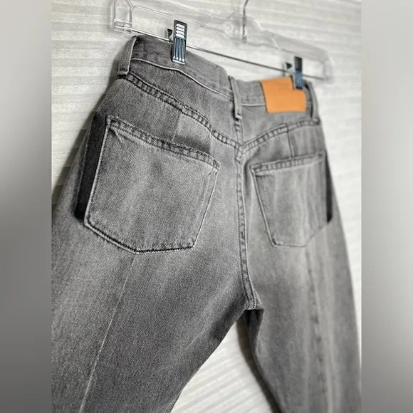FRAME Nouveau Le Mix GrayCropped Jeans Ankle Designer TwoTone Fray Size 23