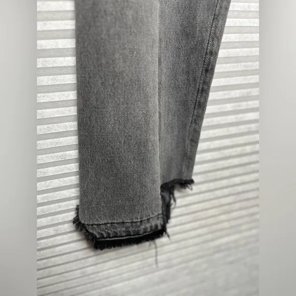 FRAME Nouveau Le Mix GrayCropped Jeans Ankle Designer TwoTone Fray Size 23