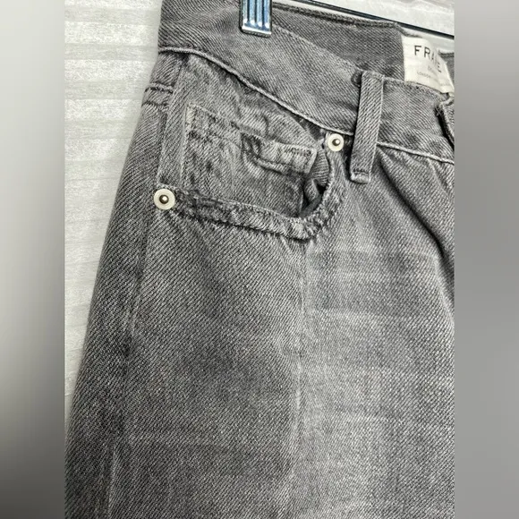 FRAME Nouveau Le Mix GrayCropped Jeans Ankle Designer TwoTone Fray Size 23
