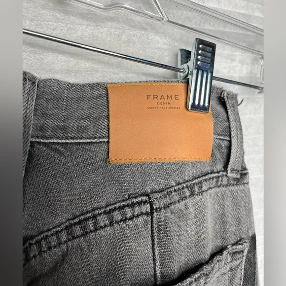 FRAME Nouveau Le Mix GrayCropped Jeans Ankle Designer TwoTone Fray Size 23