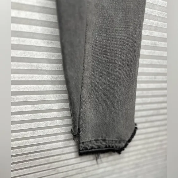 FRAME Nouveau Le Mix GrayCropped Jeans Ankle Designer TwoTone Fray Size 23