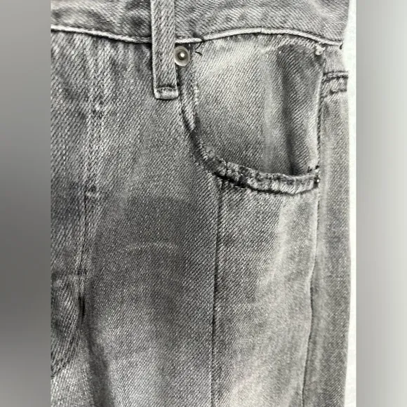 FRAME Nouveau Le Mix GrayCropped Jeans Ankle Designer TwoTone Fray Size 23