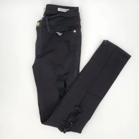 FRAME Women's Le Skinny de Jeanne Distressed Jeas