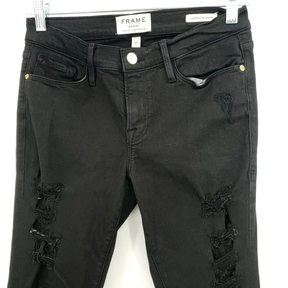 FRAME Women's Le Skinny de Jeanne Distressed Jeas