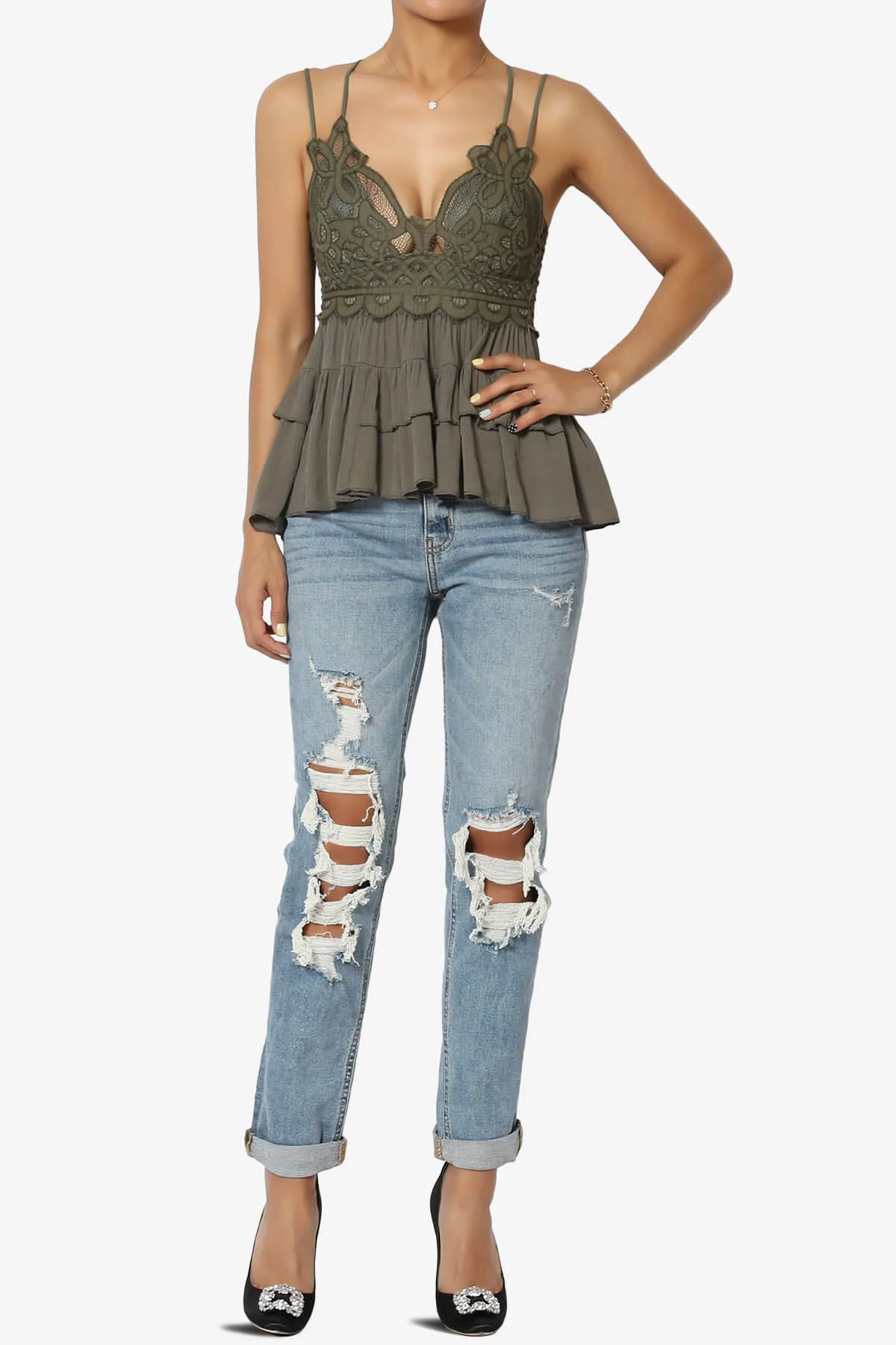 Frankie Distressed Mid Rise Girlfriend Jeans in LF Light