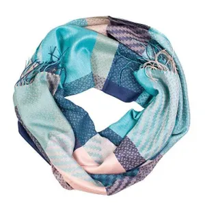 Fringed Silk & Alpaca Turquoise Scarf