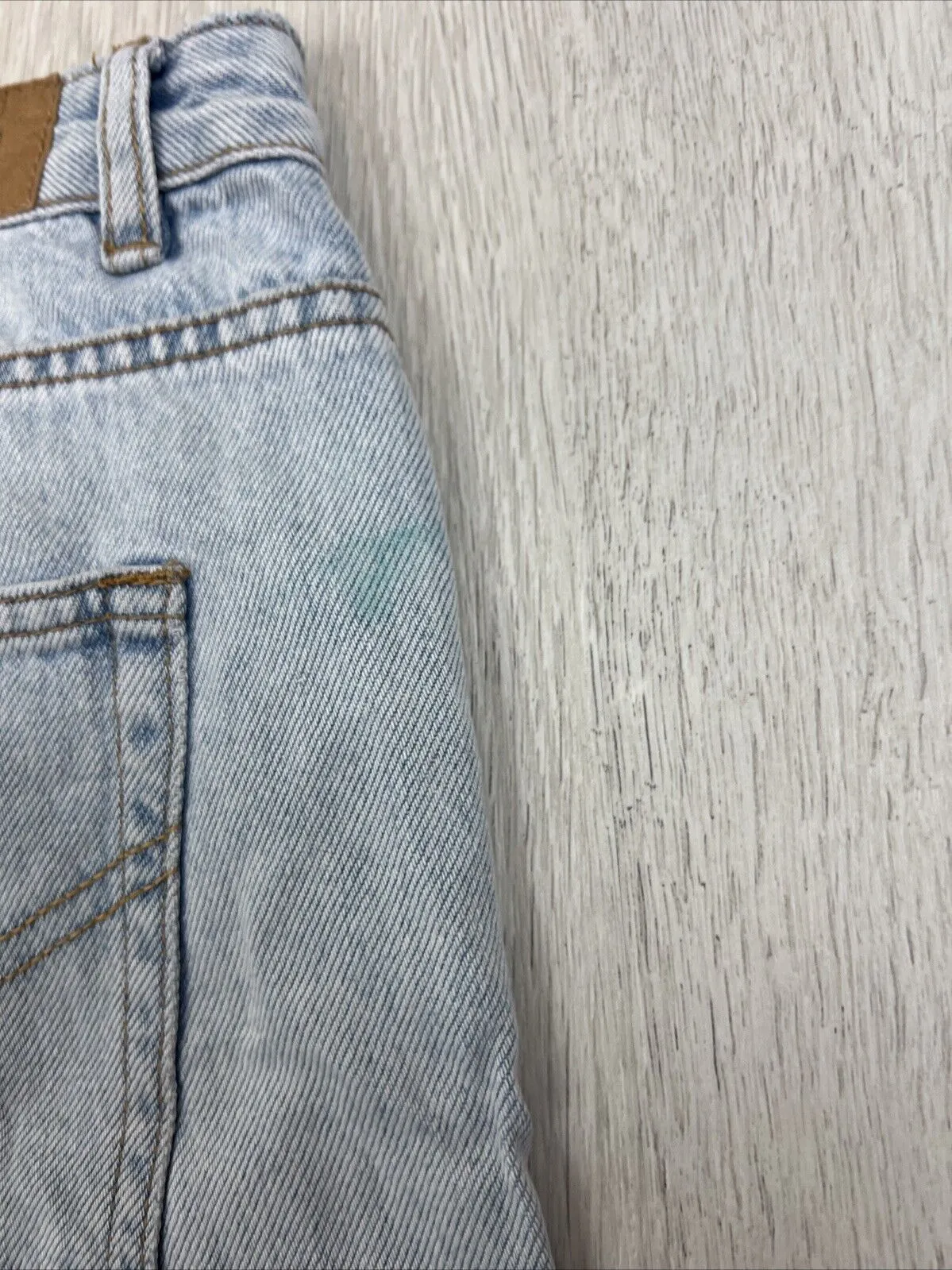 Ghanda Womens Light Wash Extra Wide Leg Denim Jeans Size 12