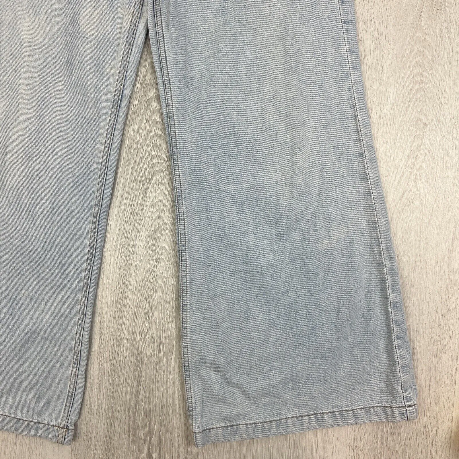 Ghanda Womens Light Wash Extra Wide Leg Denim Jeans Size 12