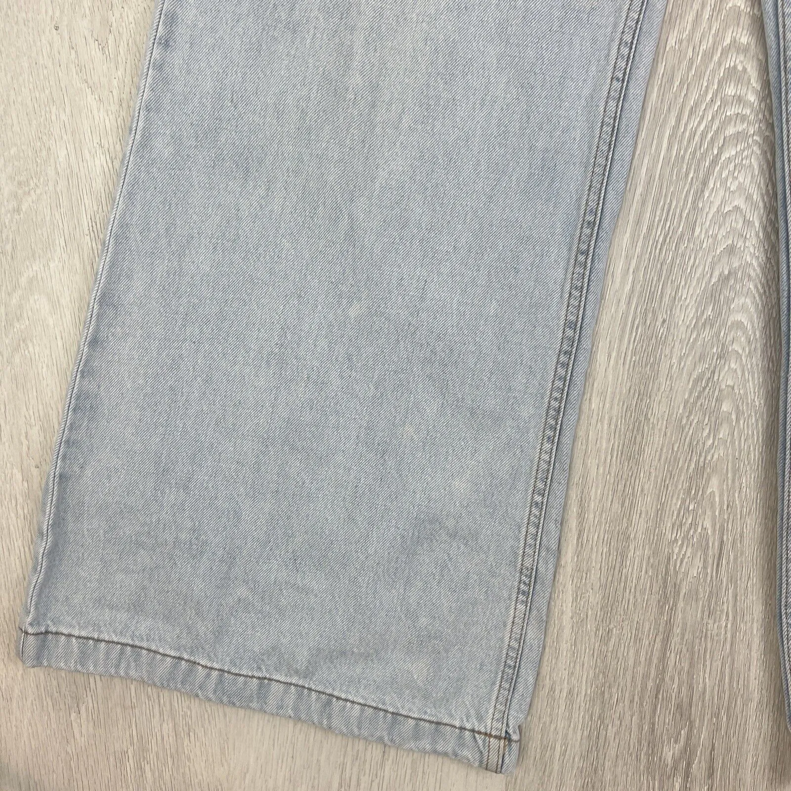 Ghanda Womens Light Wash Extra Wide Leg Denim Jeans Size 12