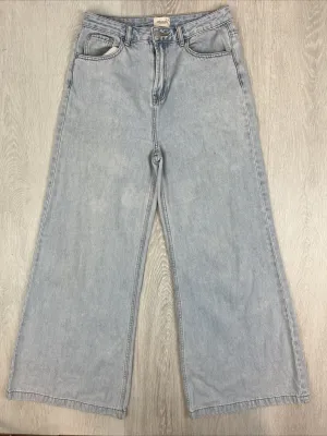 Ghanda Womens Light Wash Extra Wide Leg Denim Jeans Size 12