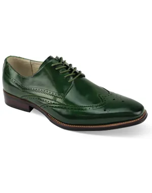 Giovanni Lincoln Wingtip Dress Shoes - Olive Green