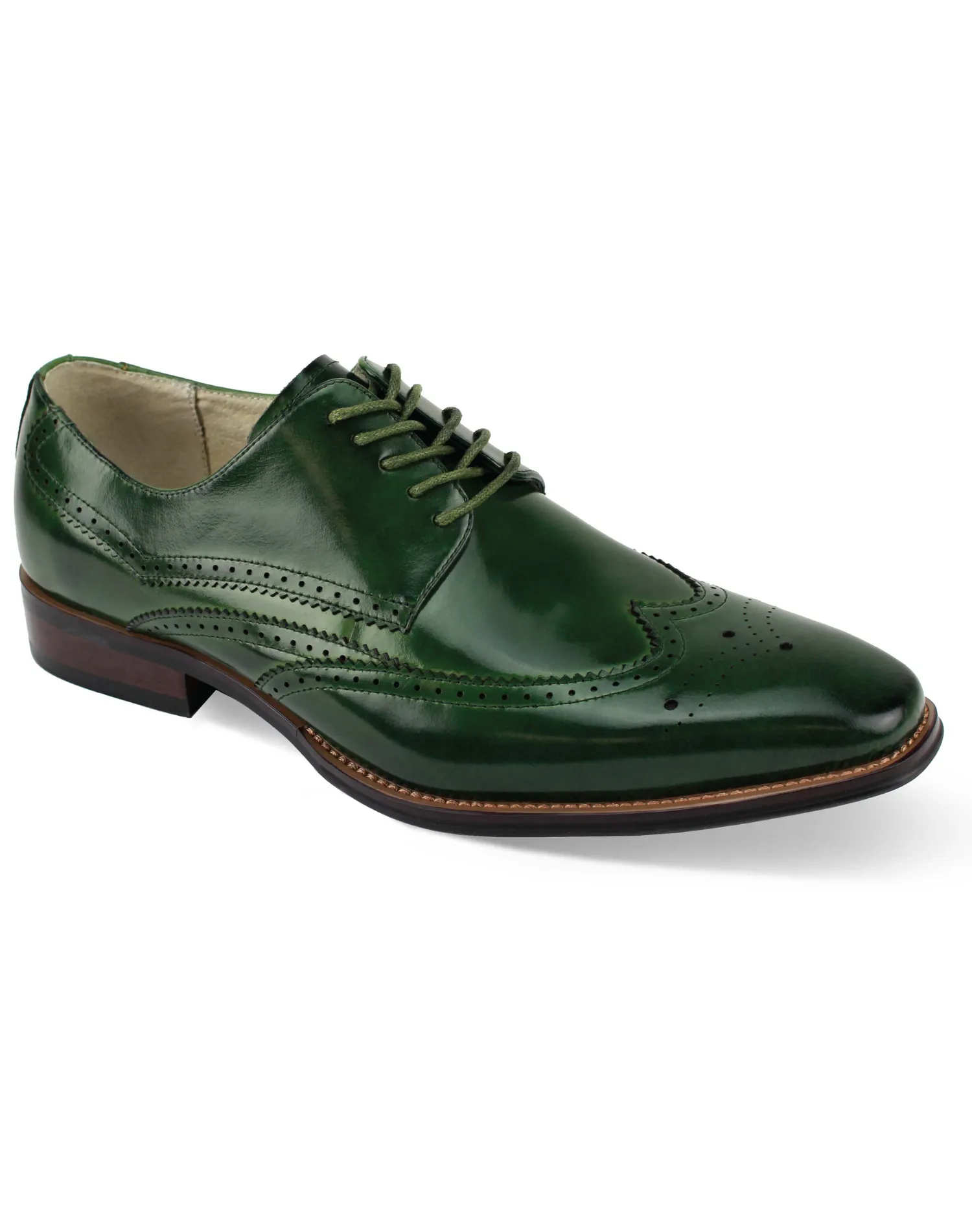 Giovanni Lincoln Wingtip Dress Shoes - Olive Green