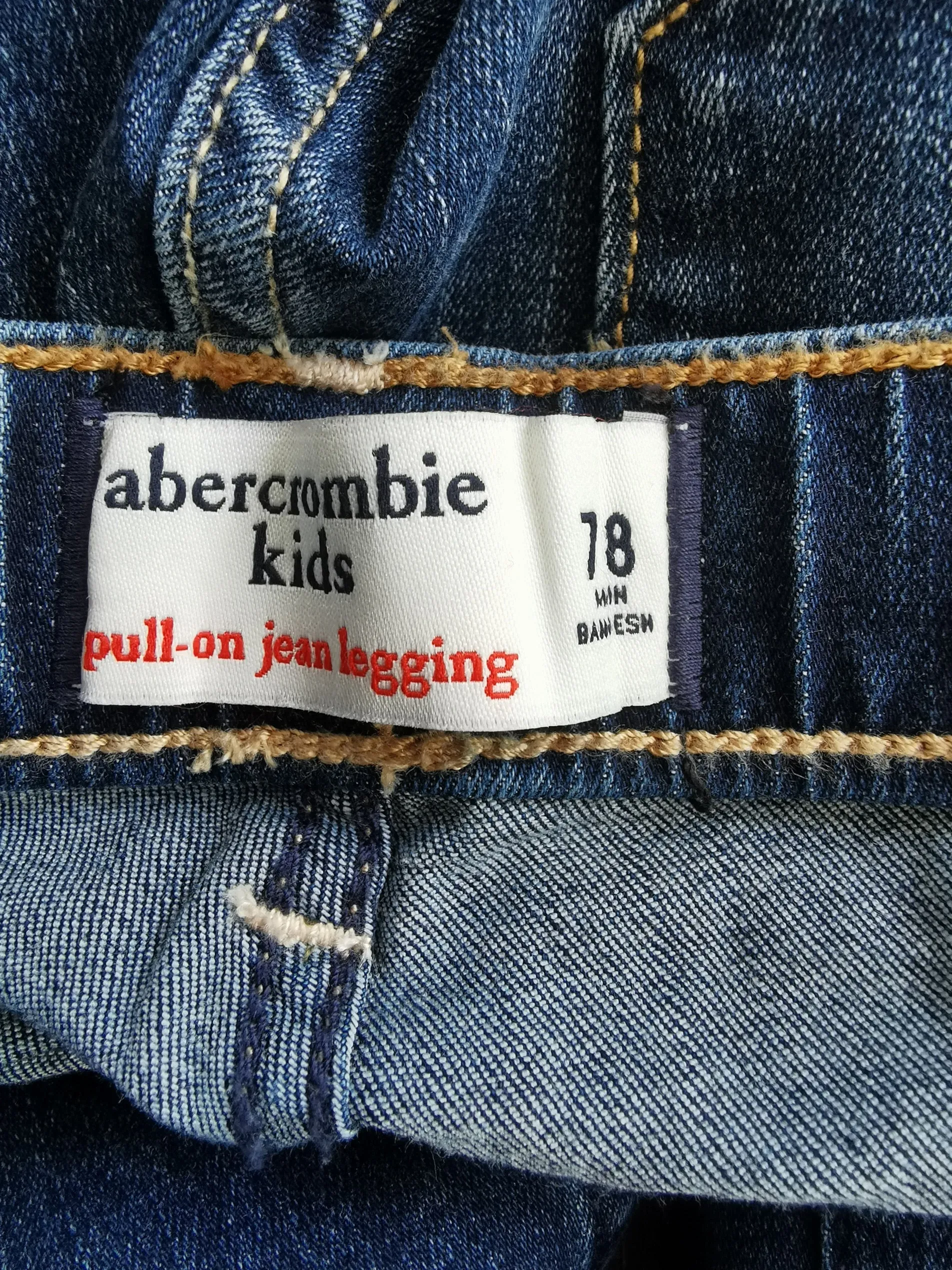 GIRL SIZE 7/8 YEARS - ABERCROMBIE & FITCH Kids, Pull-on Jean Legging EUC B41